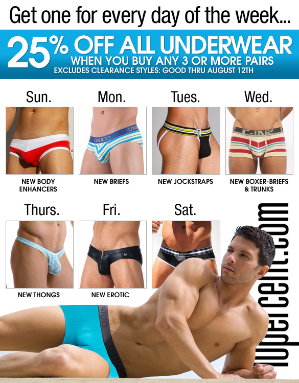 10Percent.com. is giving you 25% off all underwear when you by 3 or more pa...