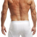 #2733M Padded Boxer Brief (back only) White # 3