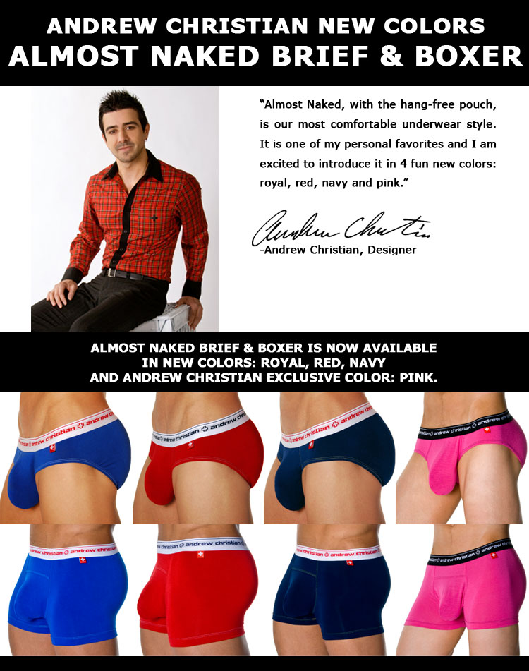 Andrew Christian New Almost Naked Brief & Boxer Colors