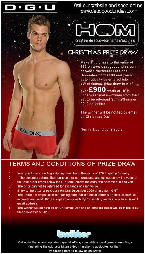 Win £900 worth of HOM underwear & swimwear at Dead Good Undies