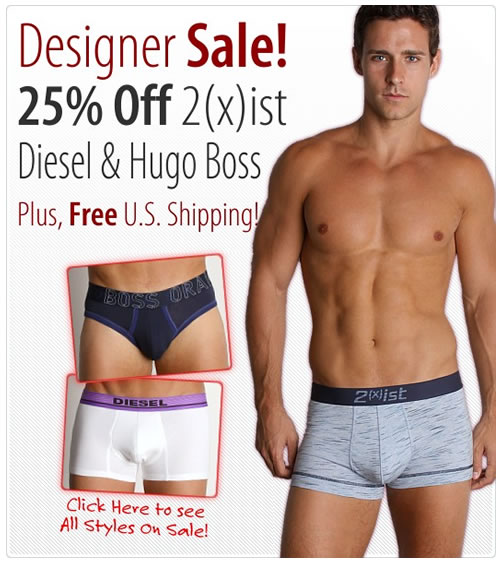Save 25% On All 2(x)ist Underwear at International Jock