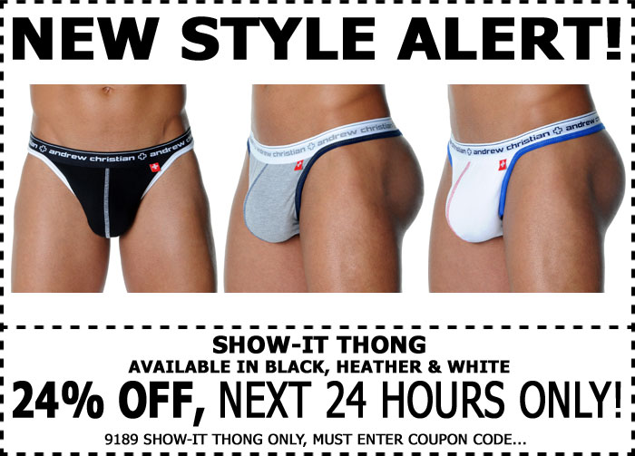 Andrew Christian's New Show-It Thong - 24% Off Next 24 Hours Only!