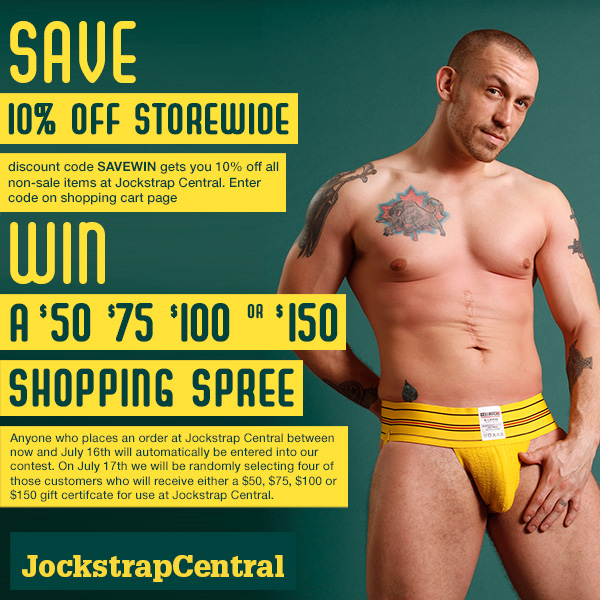 Save and Win at Jockstrap Central